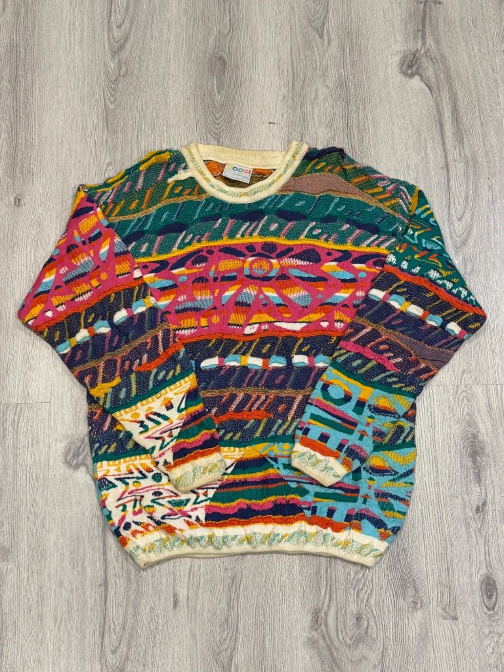 COOGI Australia Multicolour 3D Knit Sweater 100% Cotton - Size Large. - Picture 3 of 8